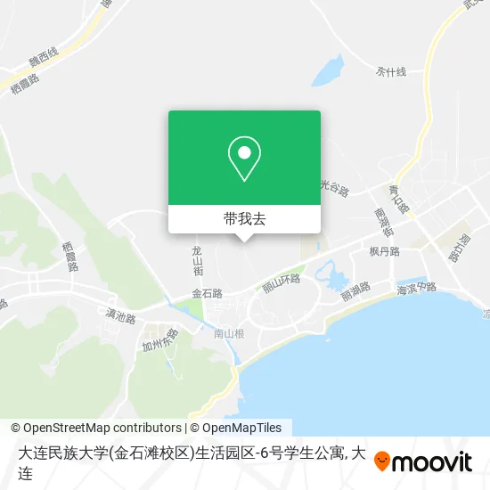 大连民族大学(金石滩校区)生活园区-6号学生公寓地图