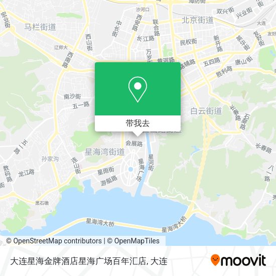 大连星海金牌酒店星海广场百年汇店地图