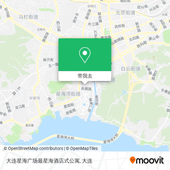 大连星海广场最星海酒店式公寓地图