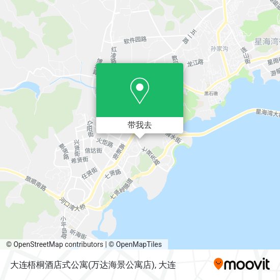 大连梧桐酒店式公寓(万达海景公寓店)地图