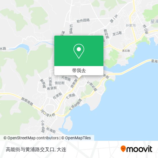 高能街与黄浦路交叉口地图