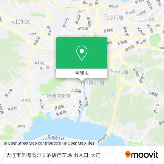 大连市星海高尔夫酒店停车场-出入口地图