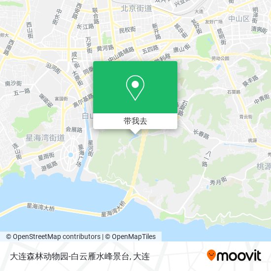 大连森林动物园-白云雁水峰景台地图