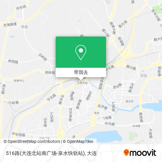 516路(大连北站南广场-泉水快轨站)地图