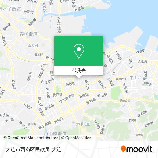 大连市西岗区民政局地图