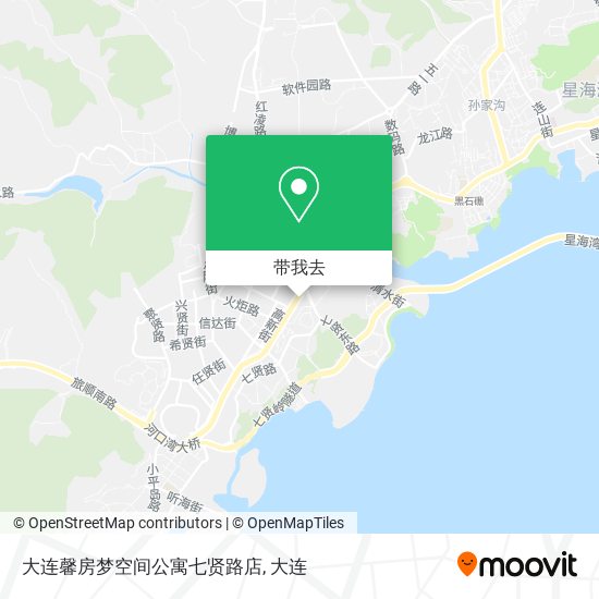 大连馨房梦空间公寓七贤路店地图