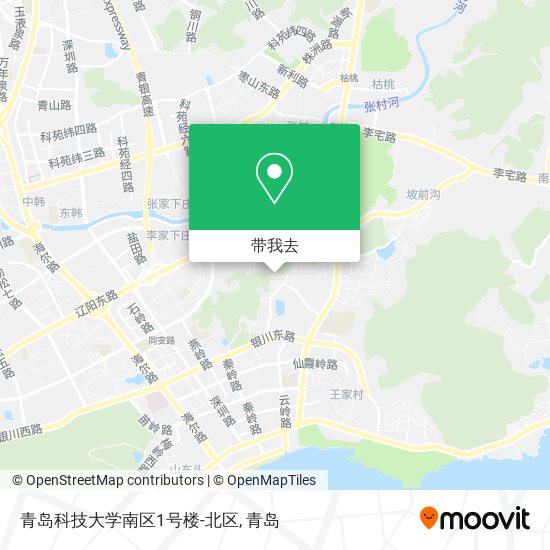 青岛科技大学南区1号楼-北区地图