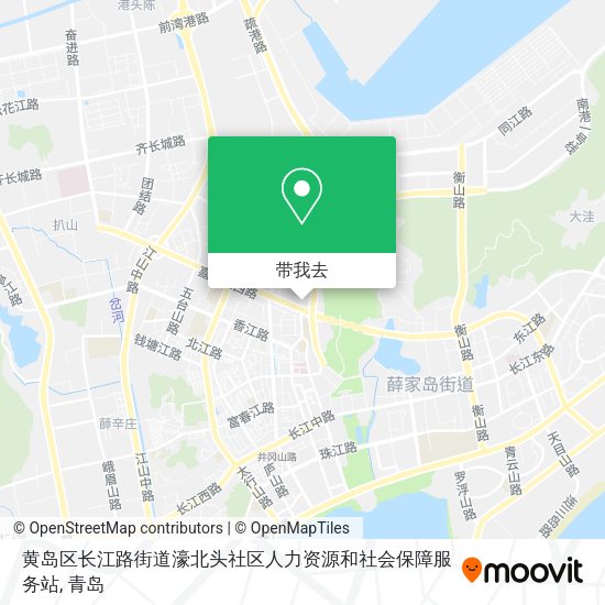 黄岛区长江路街道濠北头社区人力资源和社会保障服务站地图
