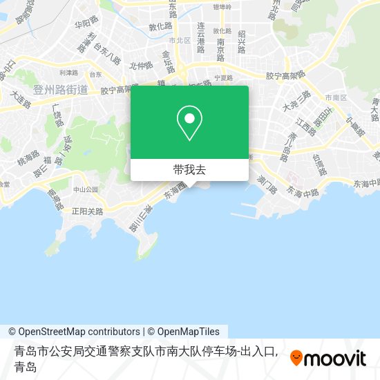 青岛市公安局交通警察支队市南大队停车场-出入口地图