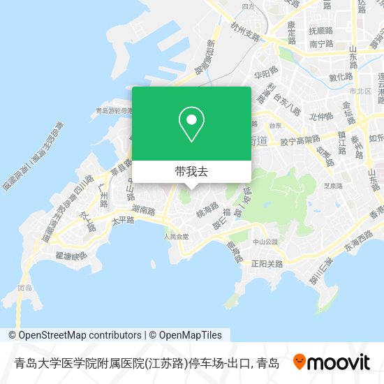 青岛大学医学院附属医院(江苏路)停车场-出口地图