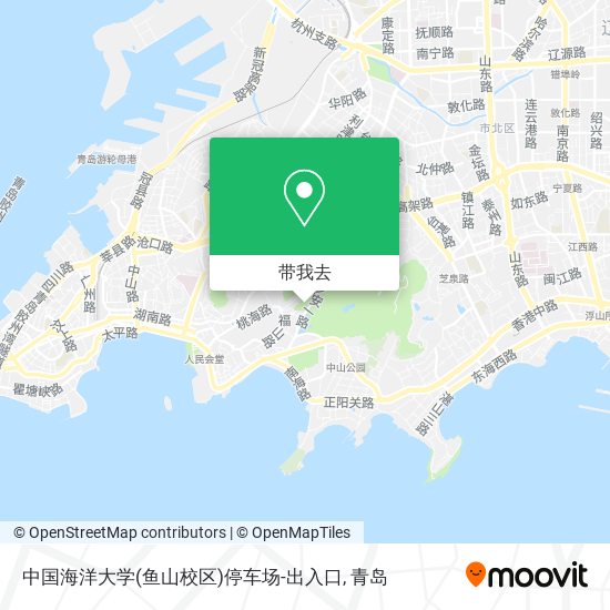 中国海洋大学(鱼山校区)停车场-出入口地图