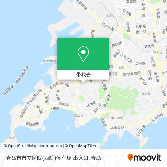 青岛市市立医院(西院)停车场-出入口地图