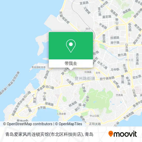 青岛爱家风尚连锁宾馆(市北区科技街店)地图