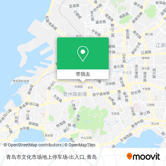 青岛市文化市场地上停车场-出入口地图