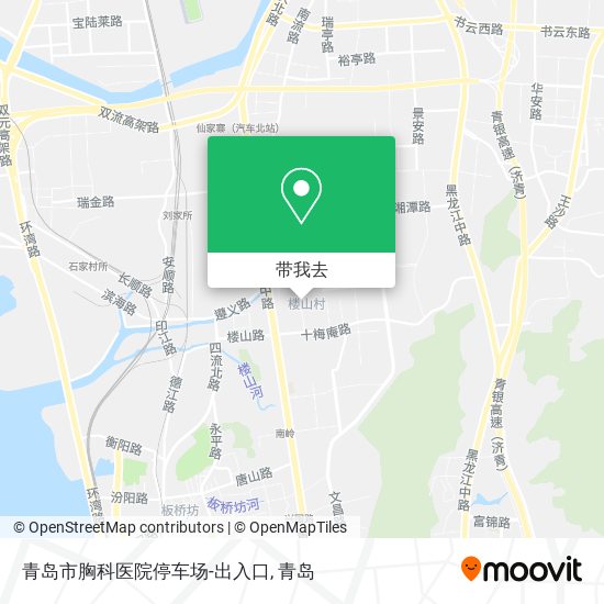 青岛市胸科医院停车场-出入口地图