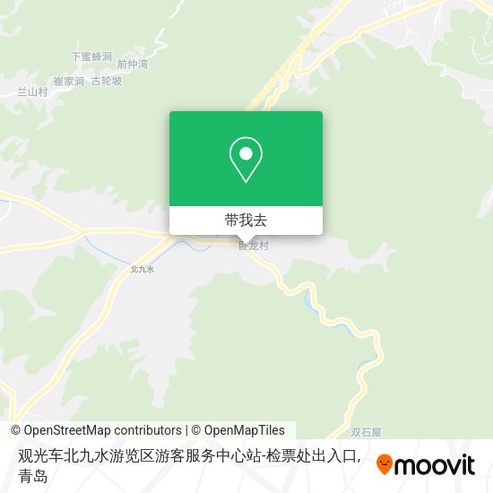 观光车北九水游览区游客服务中心站-检票处出入口地图