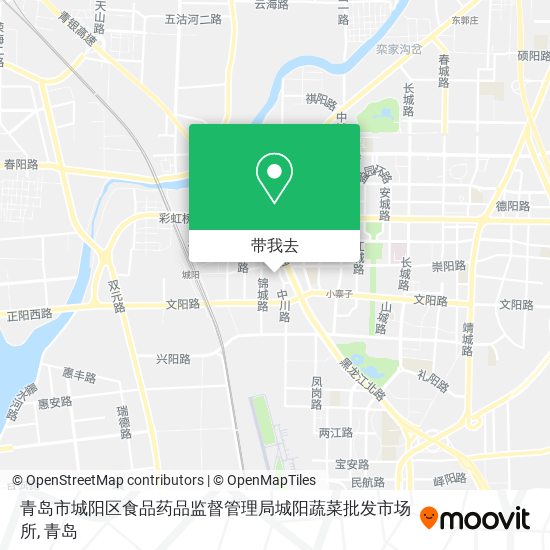 青岛市城阳区食品药品监督管理局城阳蔬菜批发市场所地图