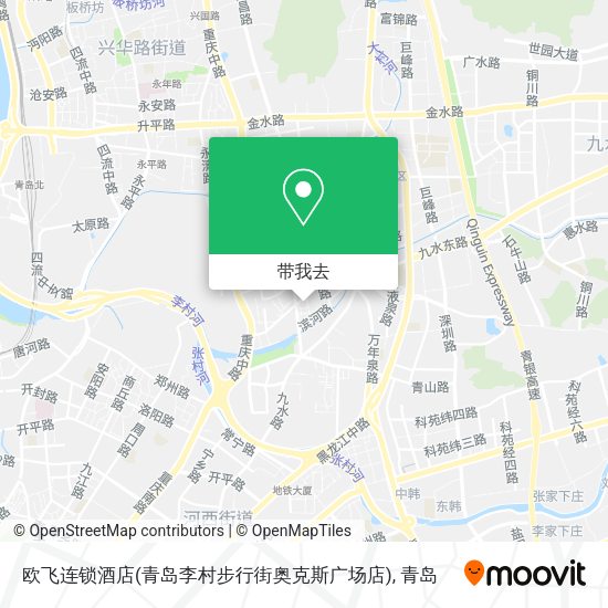 欧飞连锁酒店(青岛李村步行街奥克斯广场店)地图
