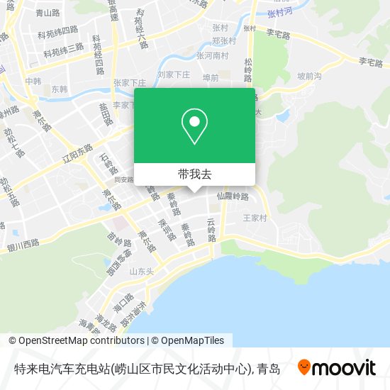 特来电汽车充电站(崂山区市民文化活动中心)地图