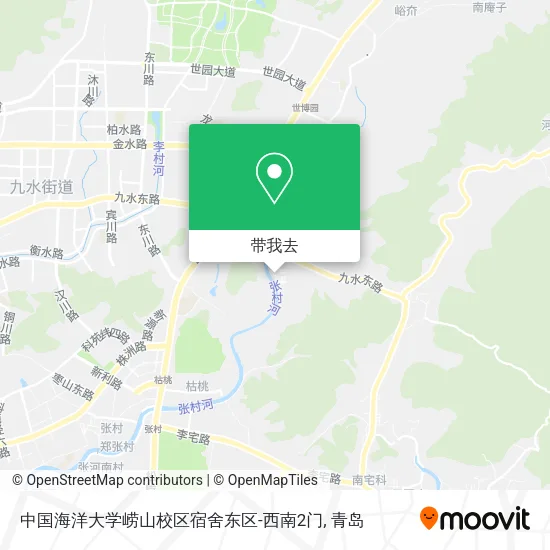 中国海洋大学崂山校区宿舍东区-西南2门地图