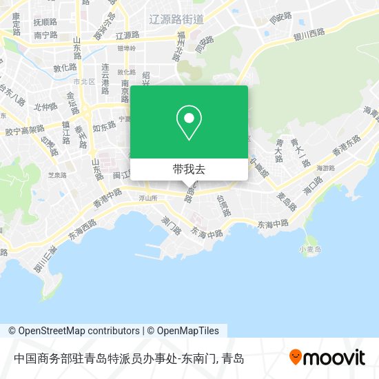 中国商务部驻青岛特派员办事处-东南门地图