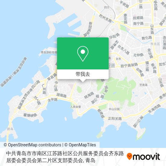 中共青岛市市南区江苏路社区公共服务委员会齐东路居委会委员会第二片区支部委员会地图