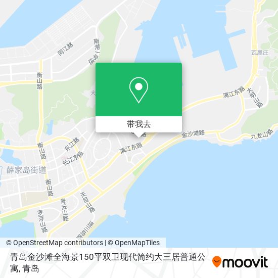 青岛金沙滩全海景150平双卫现代简约大三居普通公寓地图