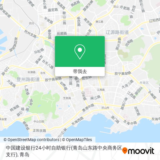 中国建设银行24小时自助银行(青岛山东路中央商务区支行)地图