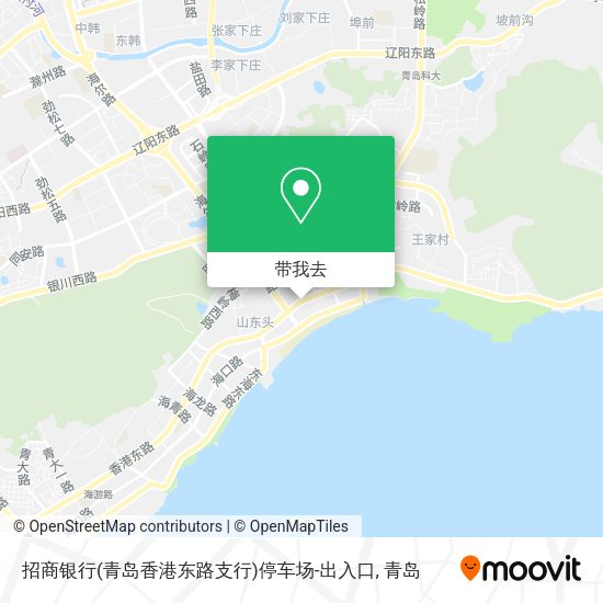 招商银行(青岛香港东路支行)停车场-出入口地图