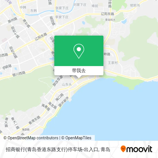 招商银行(青岛香港东路支行)停车场-出入口地图