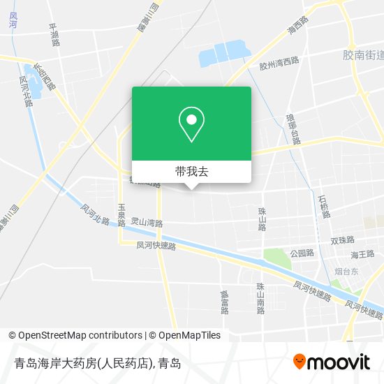 青岛海岸大药房(人民药店)地图