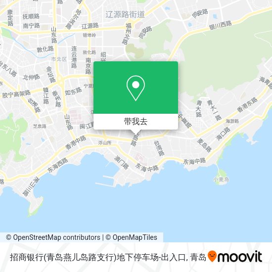 招商银行(青岛燕儿岛路支行)地下停车场-出入口地图