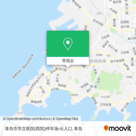 青岛市市立医院(西院)停车场-出入口地图