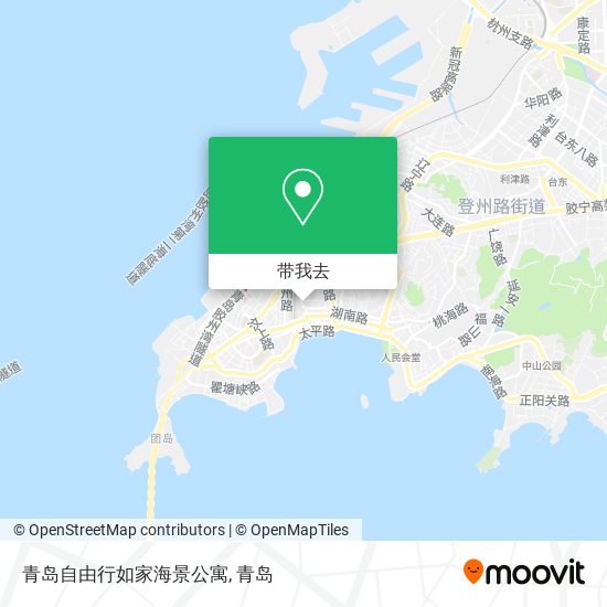青岛自由行如家海景公寓地图