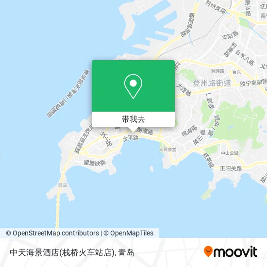 中天海景酒店(栈桥火车站店)地图