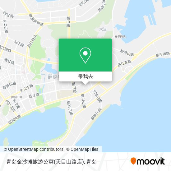青岛金沙滩旅游公寓(天目山路店)地图