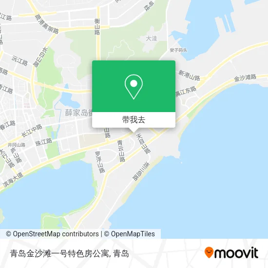 青岛金沙滩一号特色房公寓地图