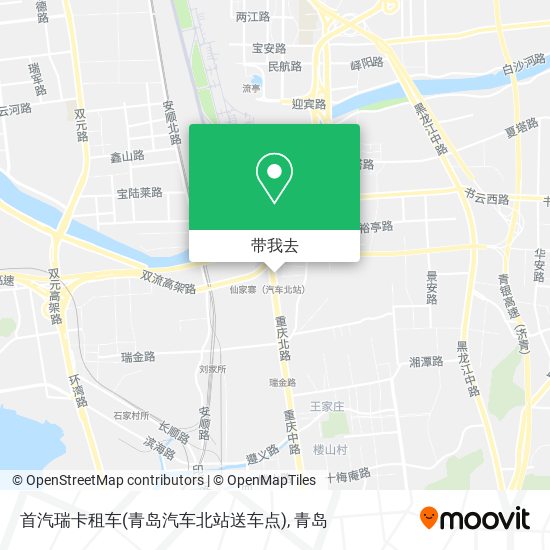 首汽瑞卡租车(青岛汽车北站送车点)地图