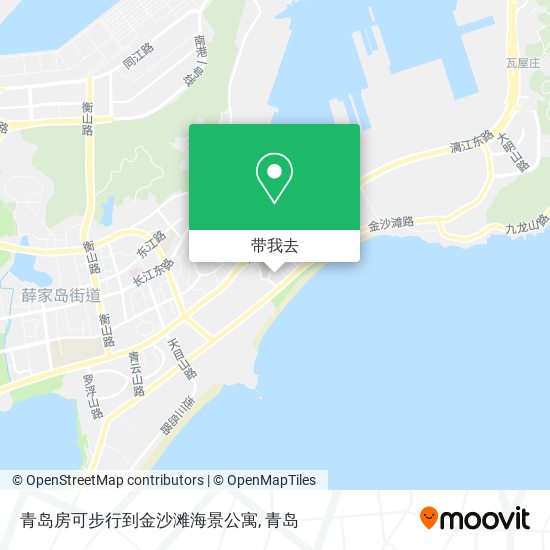 青岛房可步行到金沙滩海景公寓地图