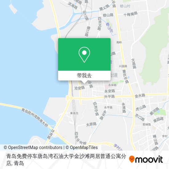 青岛免费停车唐岛湾石油大学金沙滩两居普通公寓分店地图