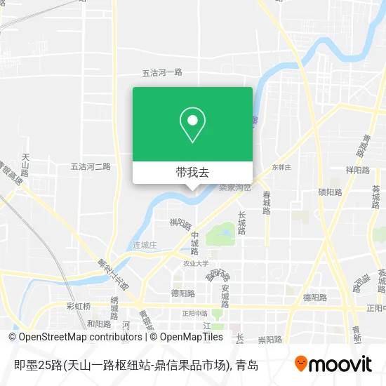 即墨25路(天山一路枢纽站-鼎信果品市场)地图
