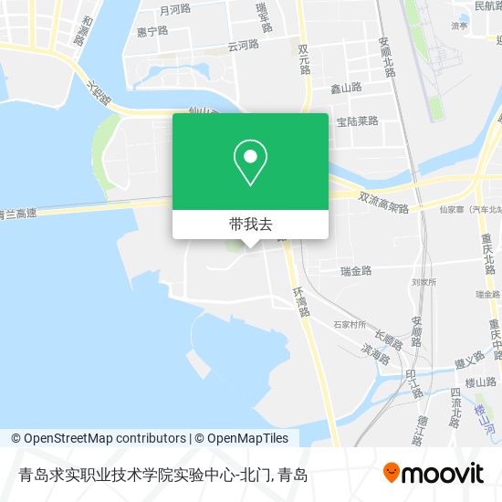 青岛求实职业技术学院实验中心-北门地图