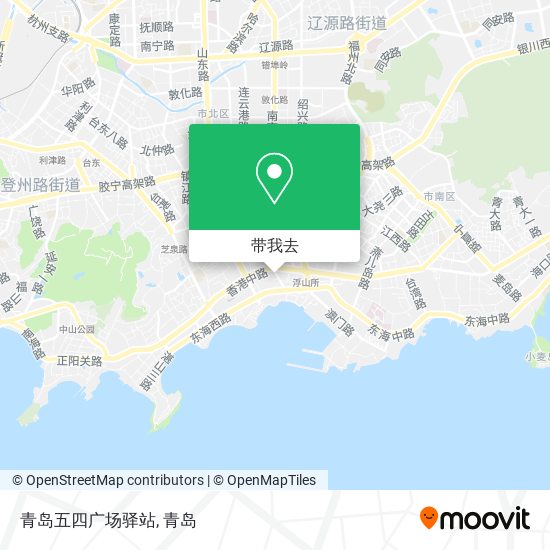 青岛五四广场驿站地图