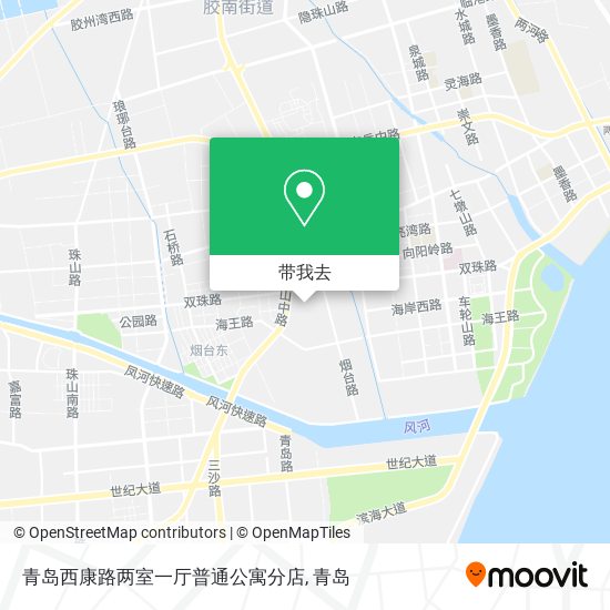 青岛西康路两室一厅普通公寓分店地图