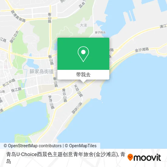 青岛U·Choice酉晨色主题创意青年旅舍(金沙滩店)地图