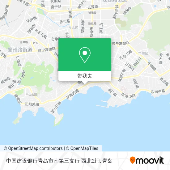 中国建设银行青岛市南第三支行-西北2门地图