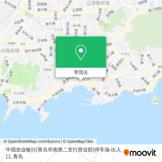 中国农业银行(青岛市南第二支行营业部)停车场-出入口地图