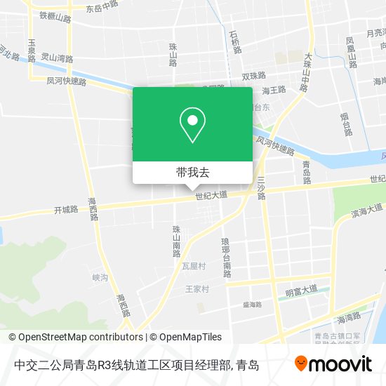 中交二公局青岛R3线轨道工区项目经理部地图