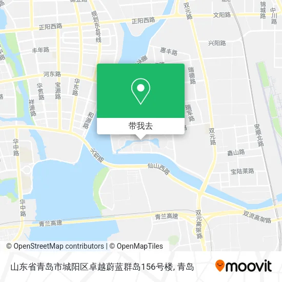 山东省青岛市城阳区卓越蔚蓝群岛156号楼地图
