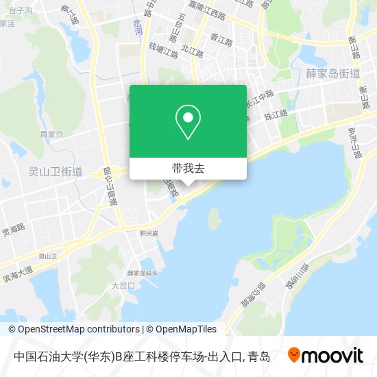中国石油大学(华东)B座工科楼停车场-出入口地图